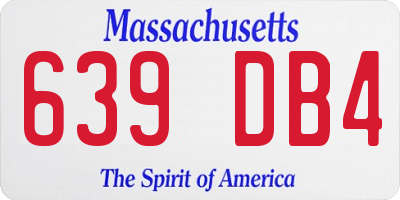 MA license plate 639DB4