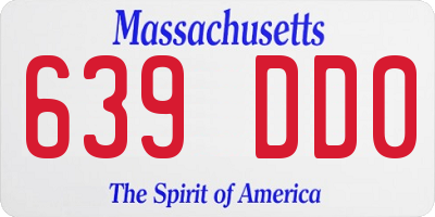 MA license plate 639DD0
