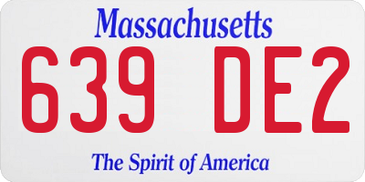 MA license plate 639DE2