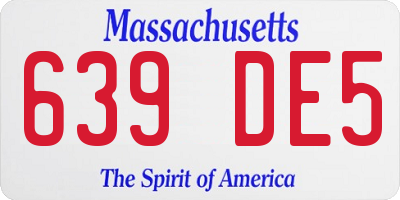 MA license plate 639DE5
