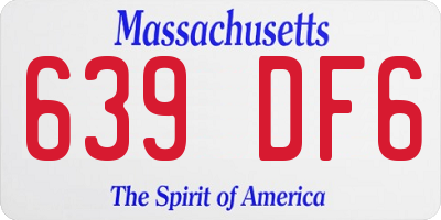 MA license plate 639DF6
