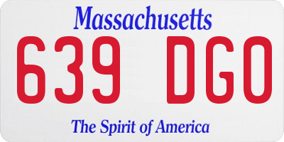 MA license plate 639DG0
