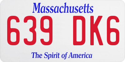 MA license plate 639DK6