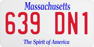 MA license plate 639DN1