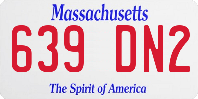 MA license plate 639DN2