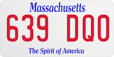 MA license plate 639DQ0