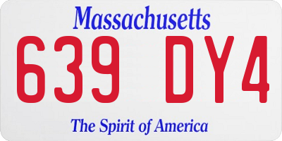 MA license plate 639DY4