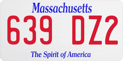 MA license plate 639DZ2