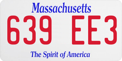 MA license plate 639EE3