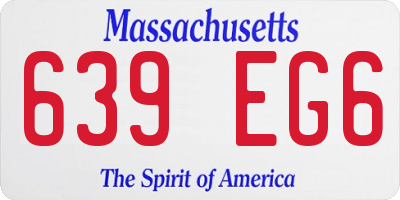 MA license plate 639EG6
