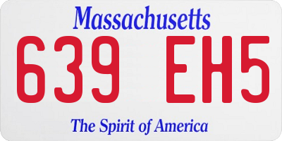 MA license plate 639EH5