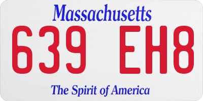 MA license plate 639EH8