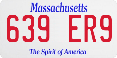 MA license plate 639ER9