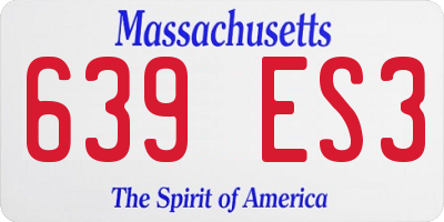 MA license plate 639ES3