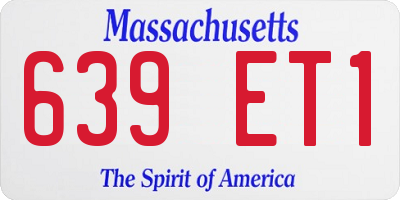 MA license plate 639ET1