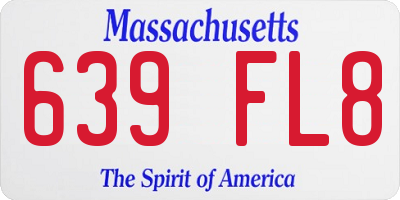 MA license plate 639FL8
