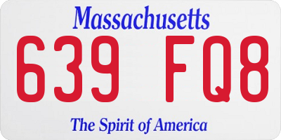 MA license plate 639FQ8