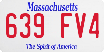 MA license plate 639FV4