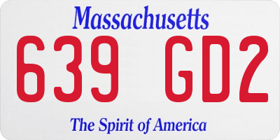MA license plate 639GD2