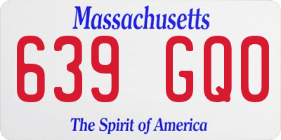MA license plate 639GQ0