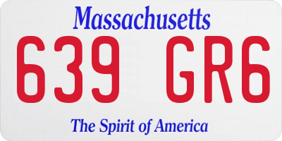 MA license plate 639GR6