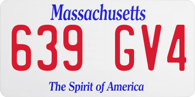 MA license plate 639GV4