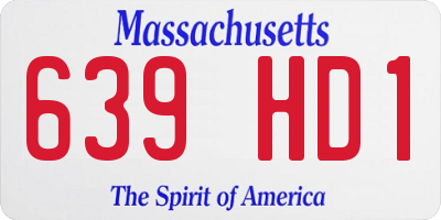 MA license plate 639HD1