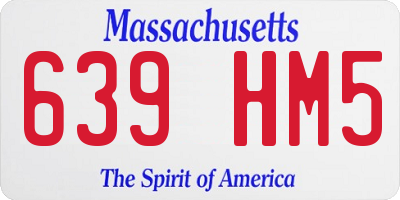 MA license plate 639HM5