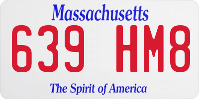 MA license plate 639HM8
