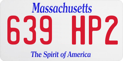 MA license plate 639HP2