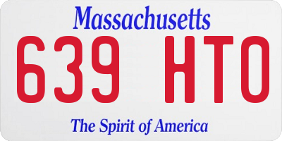 MA license plate 639HT0