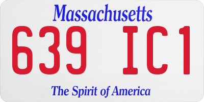 MA license plate 639IC1