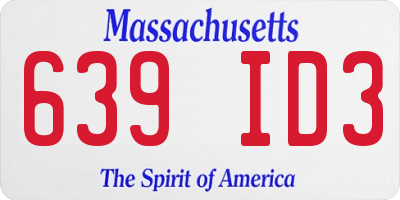 MA license plate 639ID3