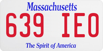 MA license plate 639IE0