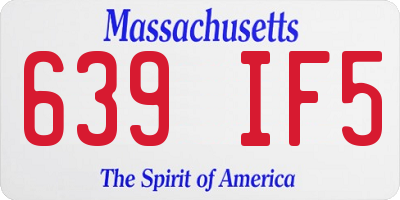 MA license plate 639IF5