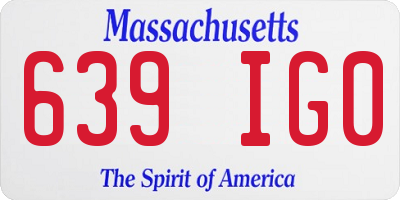 MA license plate 639IG0
