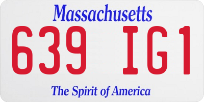 MA license plate 639IG1