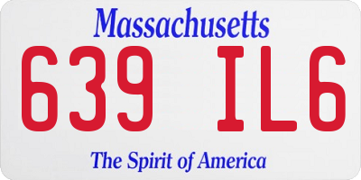 MA license plate 639IL6
