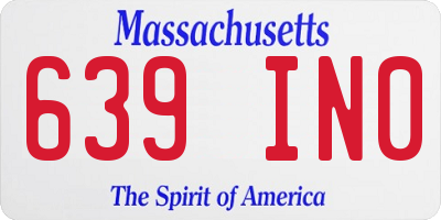 MA license plate 639IN0
