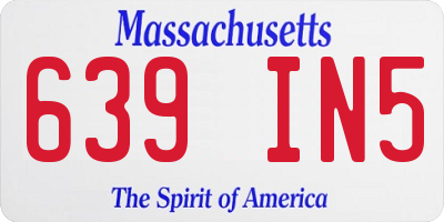 MA license plate 639IN5