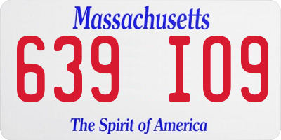 MA license plate 639IO9