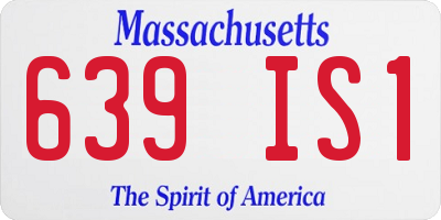 MA license plate 639IS1