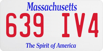 MA license plate 639IV4