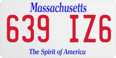 MA license plate 639IZ6