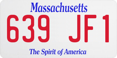 MA license plate 639JF1