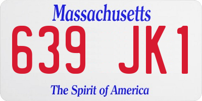 MA license plate 639JK1