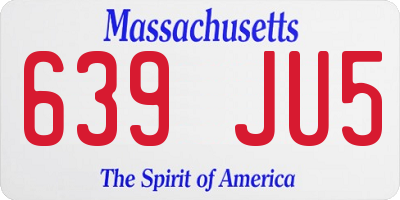 MA license plate 639JU5