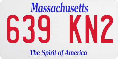 MA license plate 639KN2