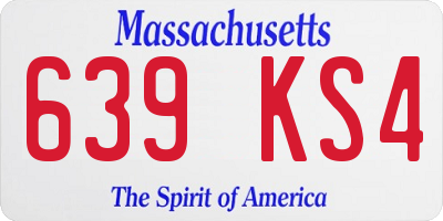 MA license plate 639KS4