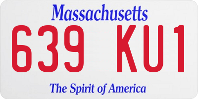 MA license plate 639KU1